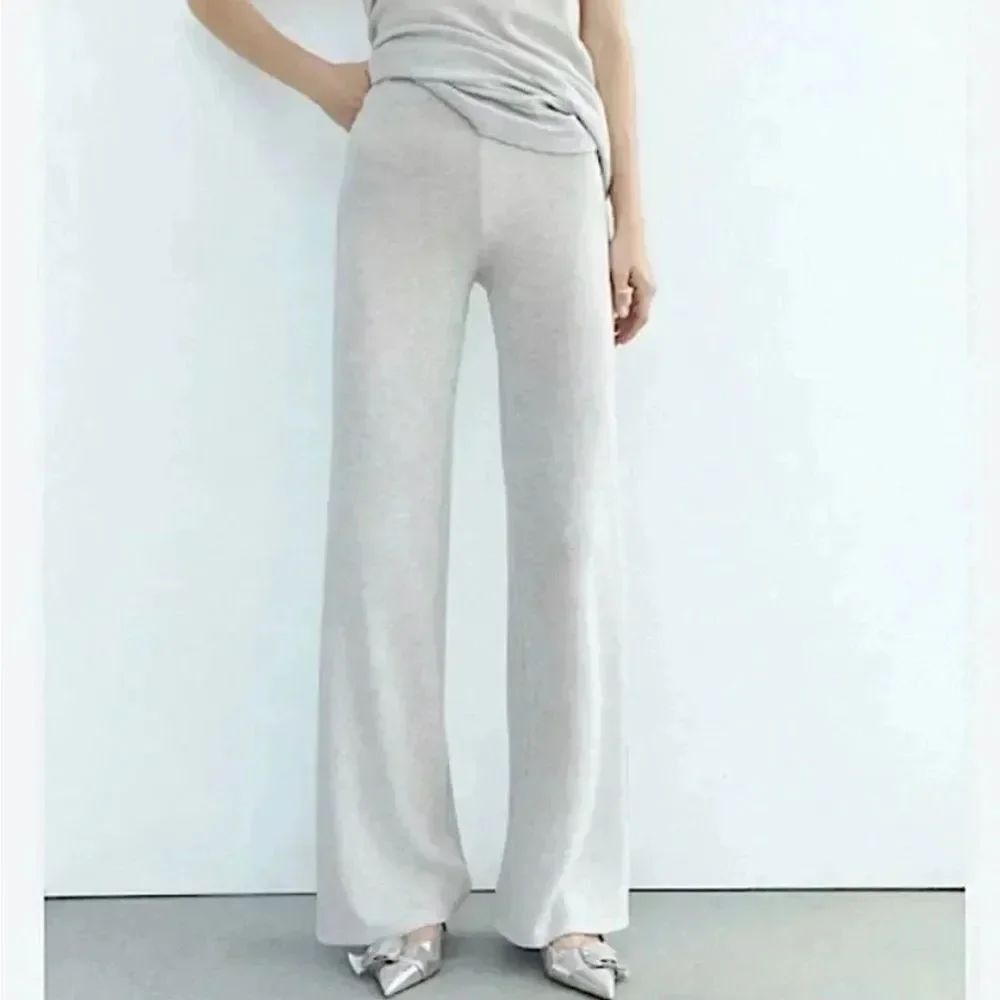 Zara light Gray with silver mesh pants XS